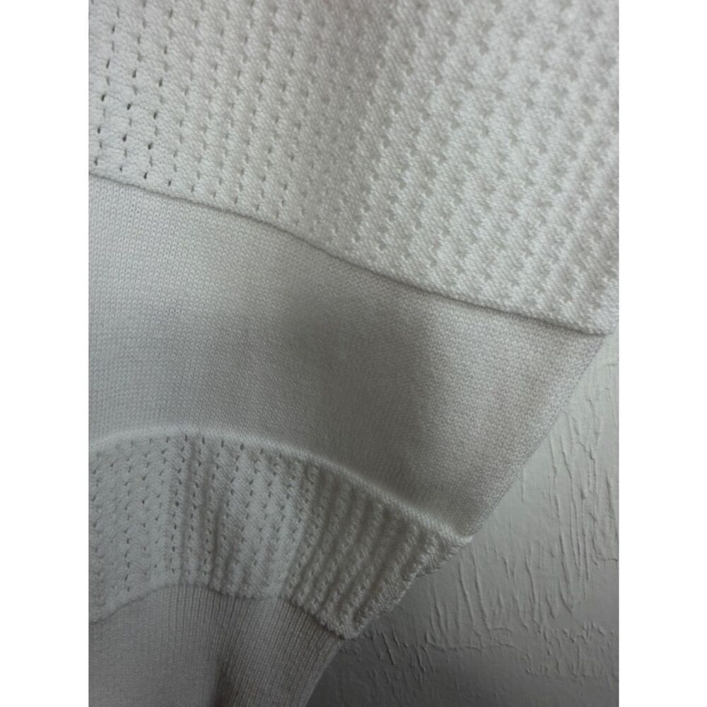 Marble Fashions Scotland White Textured Cotton Collared Knit Sweater Pullover L - Picture 4 of 10